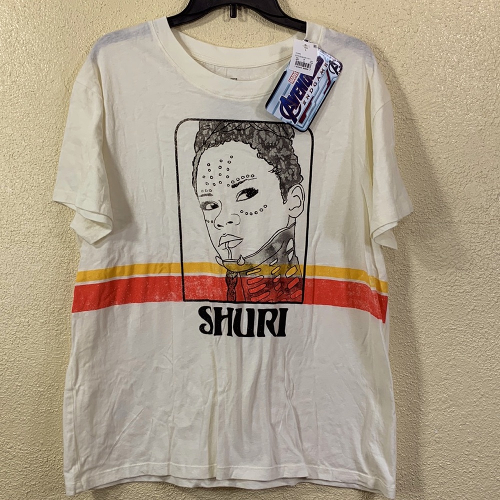 Marvel Avengers Shuri Tee T-Shirt Ivory Cream L NWT